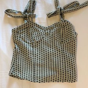 Free people flower stitched crop top